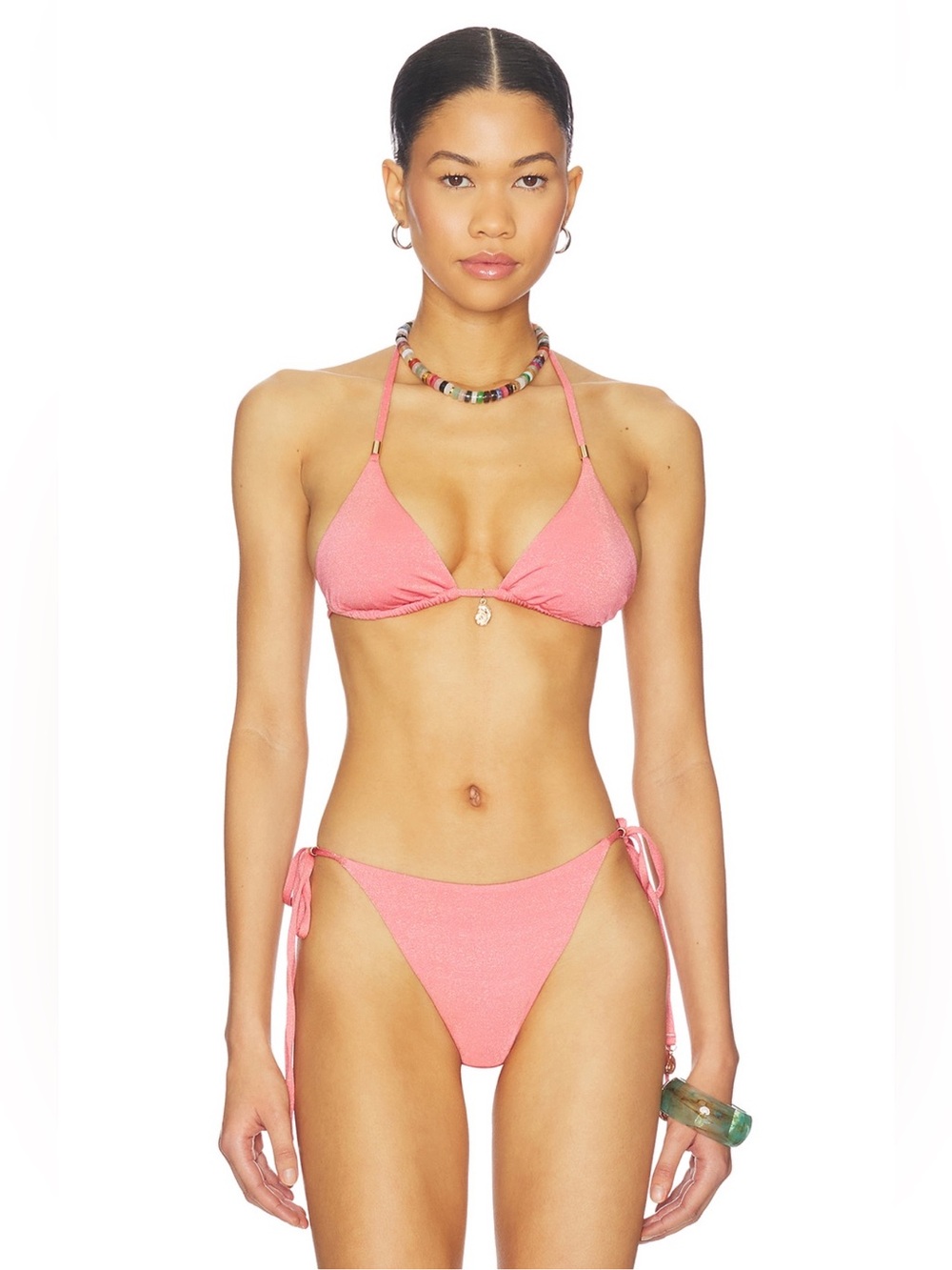Show Me Your Mumu Tides Bikini Top – Coral Reef Shimmer with Shells – Size M